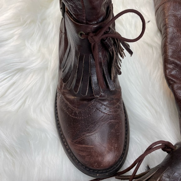 Welsh Boots Tall Womens Leather Brown Size 7.5 - Picture 4 of 14